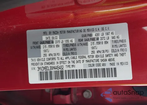 2022 Mazda Cx-30 Premium from USA, damaged, VIN 3MVDMBDL8NM445482